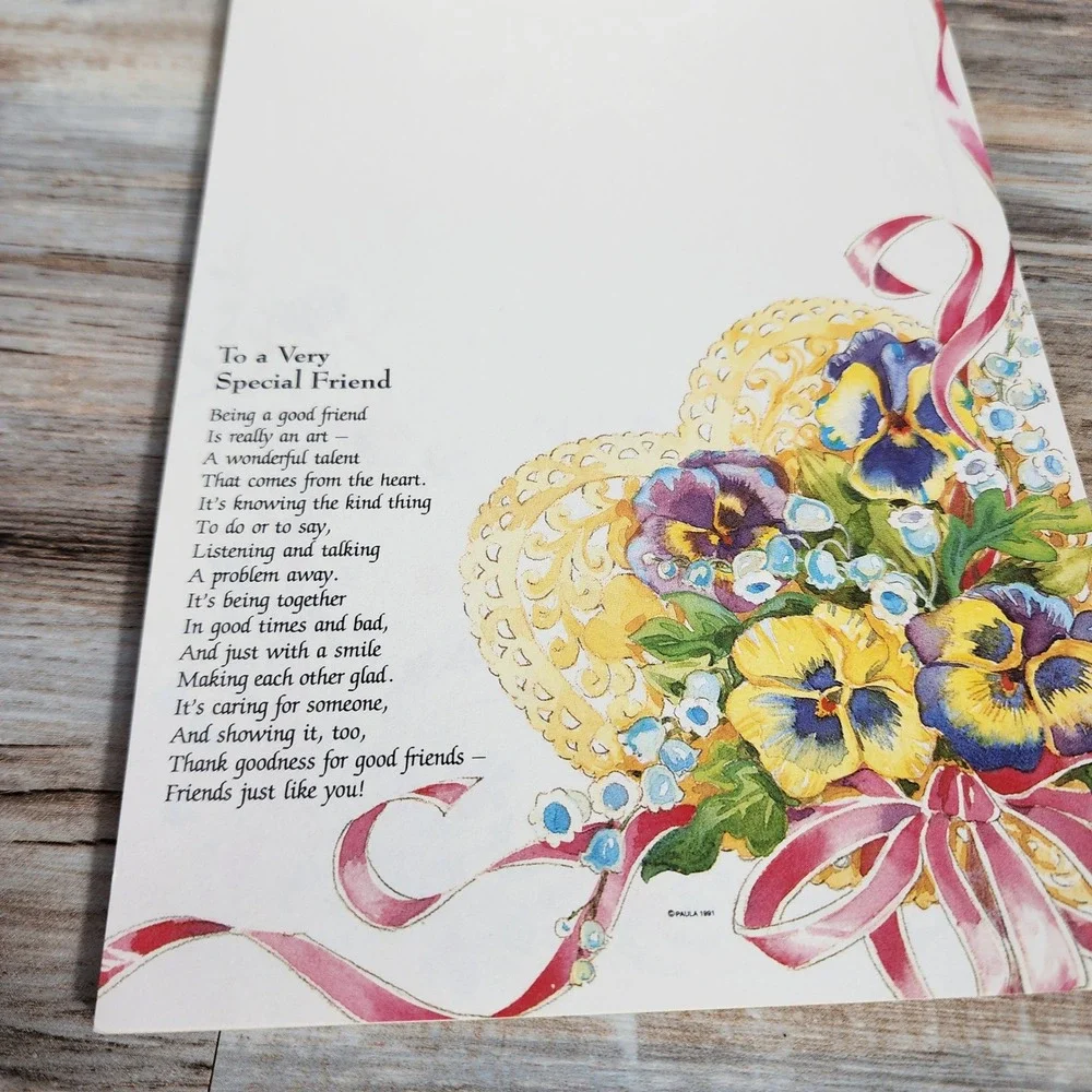Vintage 1991 CM Paula Co All Occasion Letters Stationery Pad Floral Cottagecore